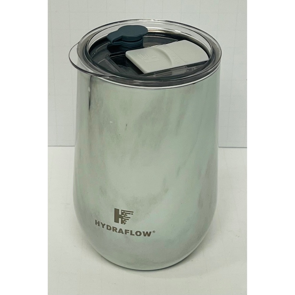 Hydraflow Soul 14oz Stainless Steel Insulated Gray Marble Wine Tumbler Cup w Lid